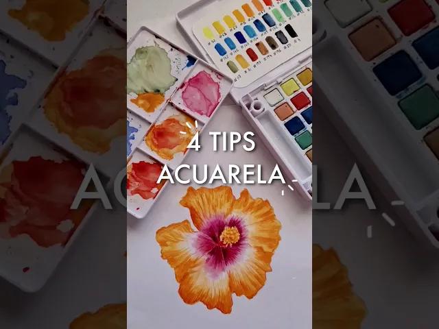 4 tips útiles para acuarelas 👌🎨✨️ | #shorts #arte #art #acuarela #watercolor