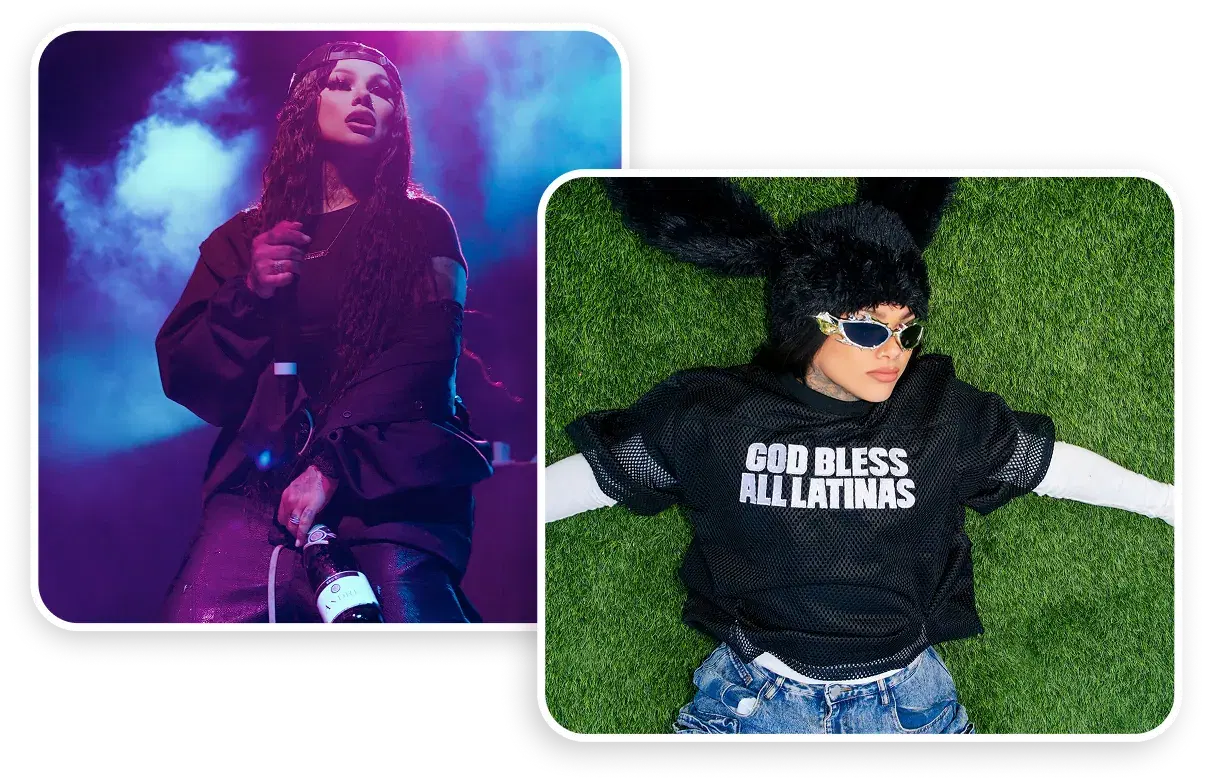 Retratos de Snow Tha Product en el escenario y en sus redes